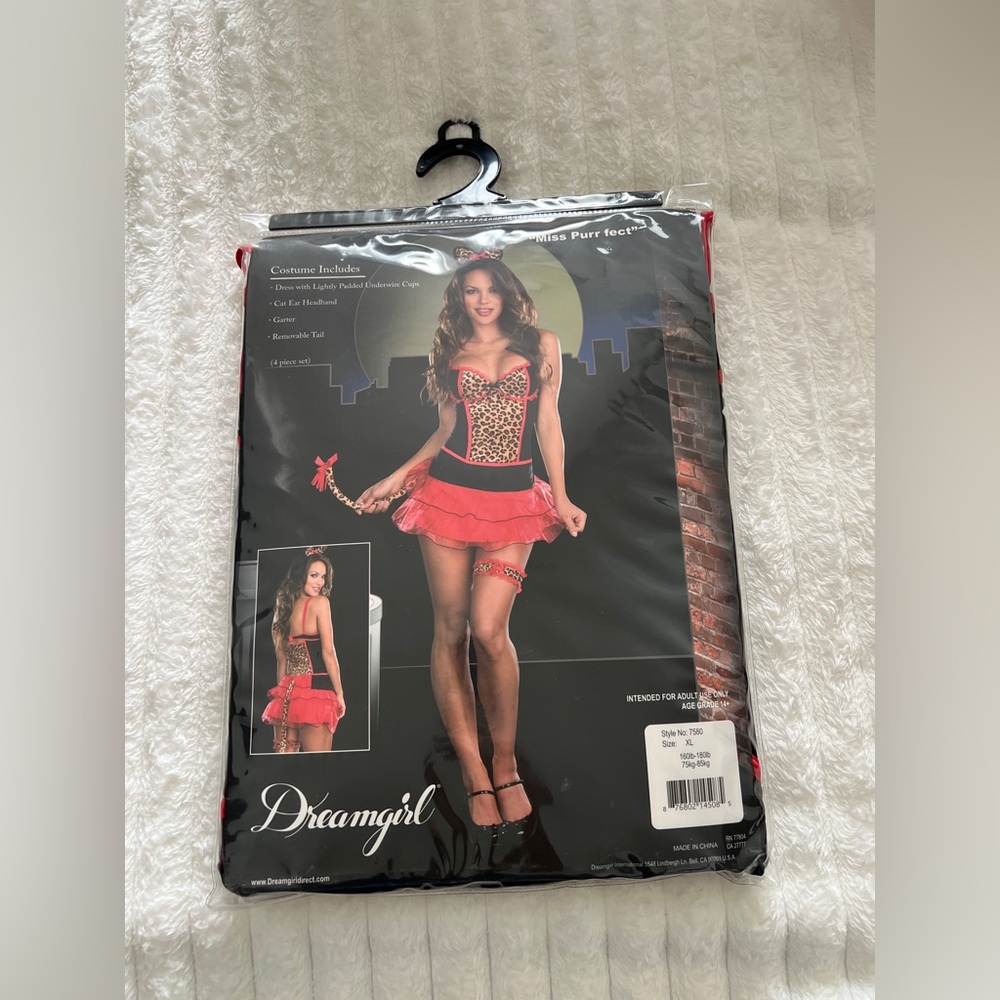 Dreamgirl Leopard Print and Red Costume Miss Purrfect